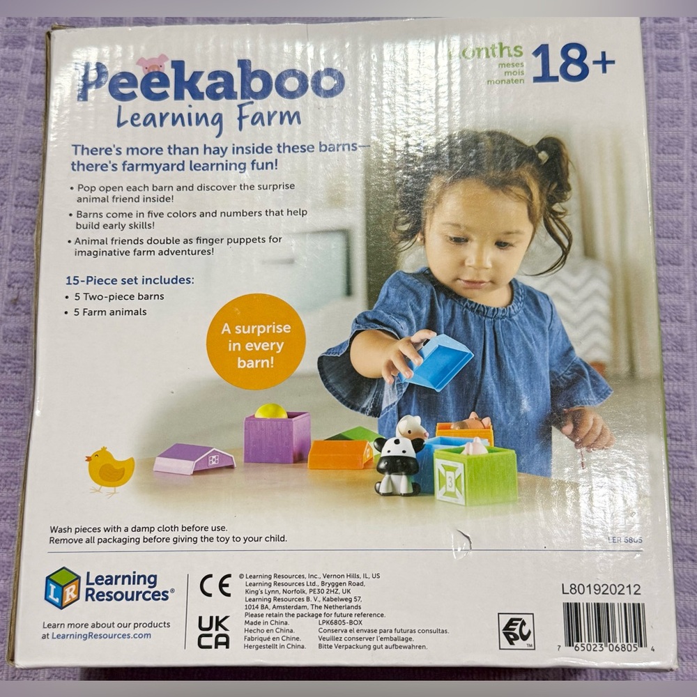 Learning Resources Peekaboo Learning Farm Toy Set 18 mths+ NIB 15 pieces - Picture 4 of 4